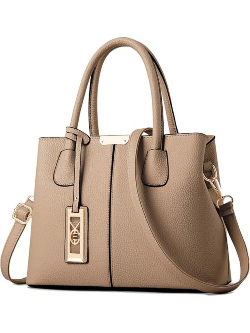 Women's E Khaki Shoulder Tote Bags Top Handle Satchel Purses and Handbags
